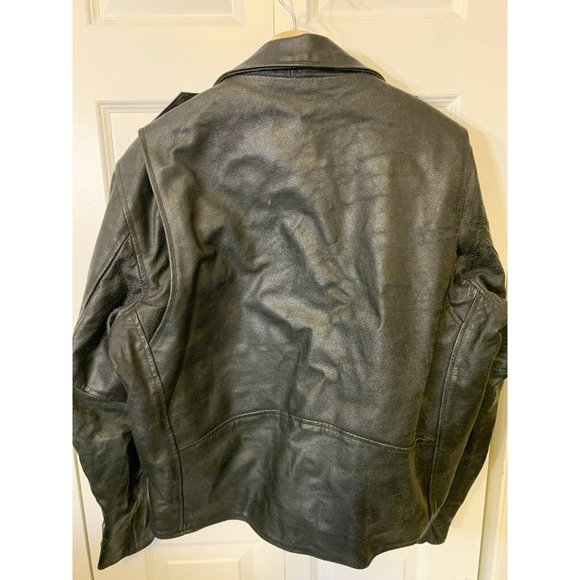 Jamin Leather‎ Motorcycle Black Jacket Sz 46 w/Belt HEAVY Biker - Picture 8 of 8